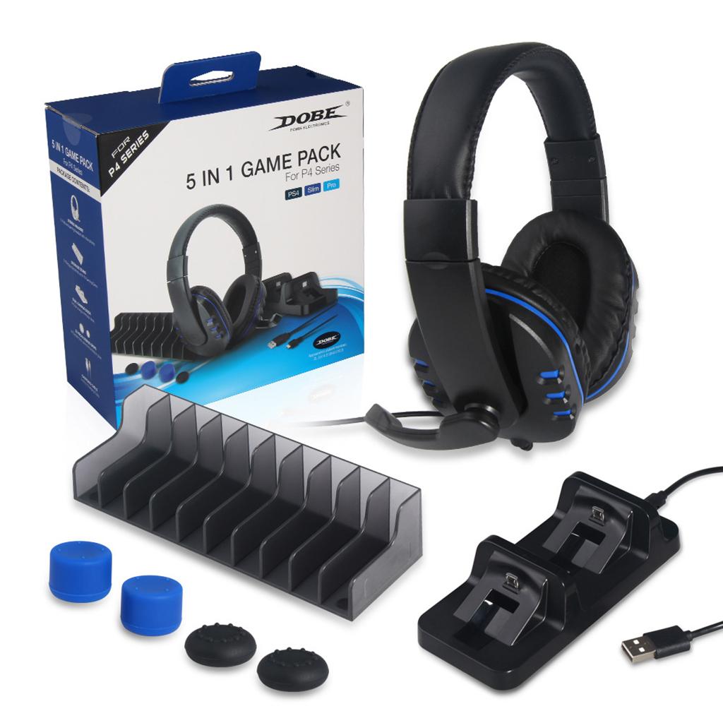 TP4-18101 5in1 Headphones Wired Stereo Game Headset for PS4 Pro Game Console