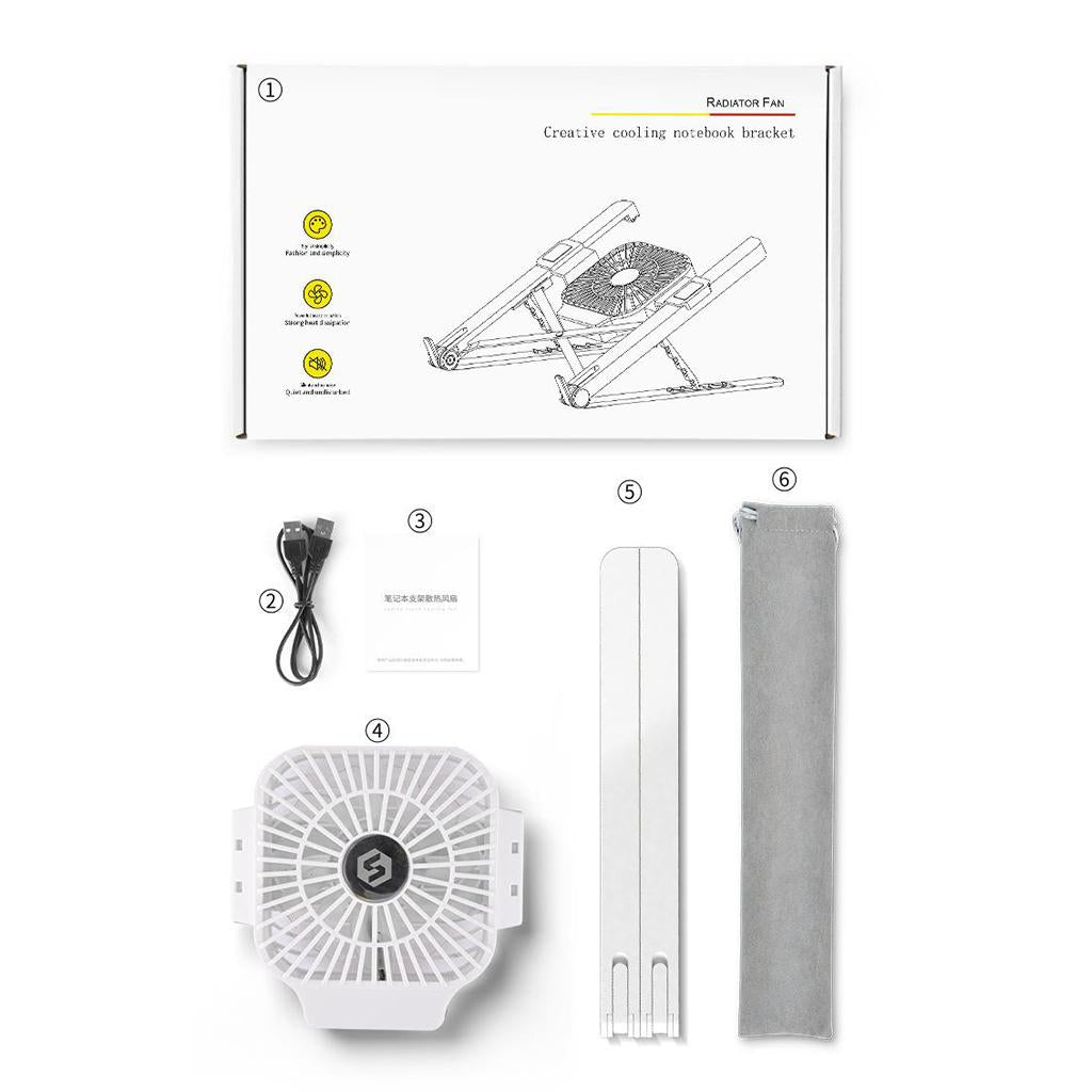 Foldable Laptop Stand Riser Adjustable with Cooling Fan for MacBook Air Pro