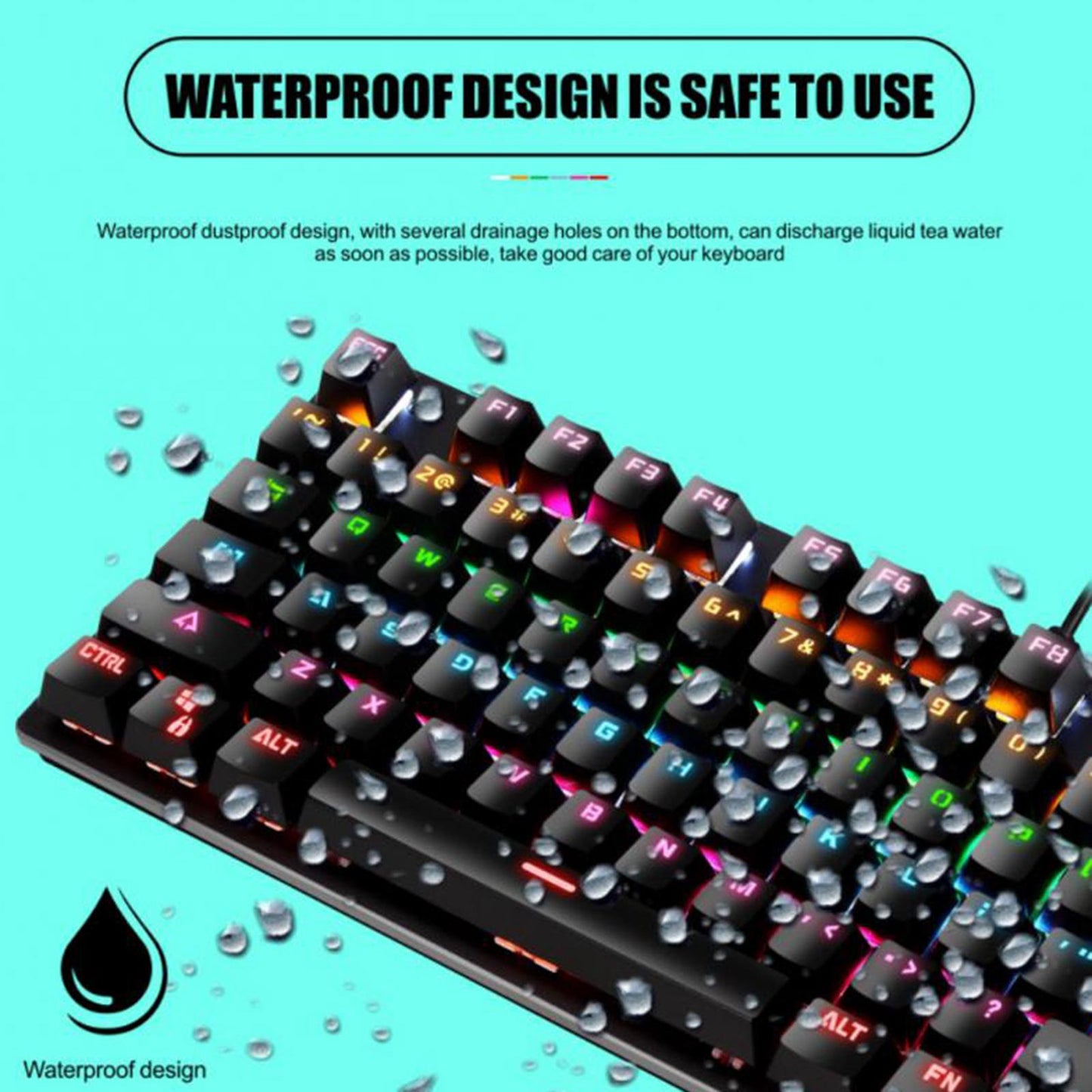 K550 Mechanical Gaming Keyboard Wired Keyboard 87 Keys RGB Backlit Black