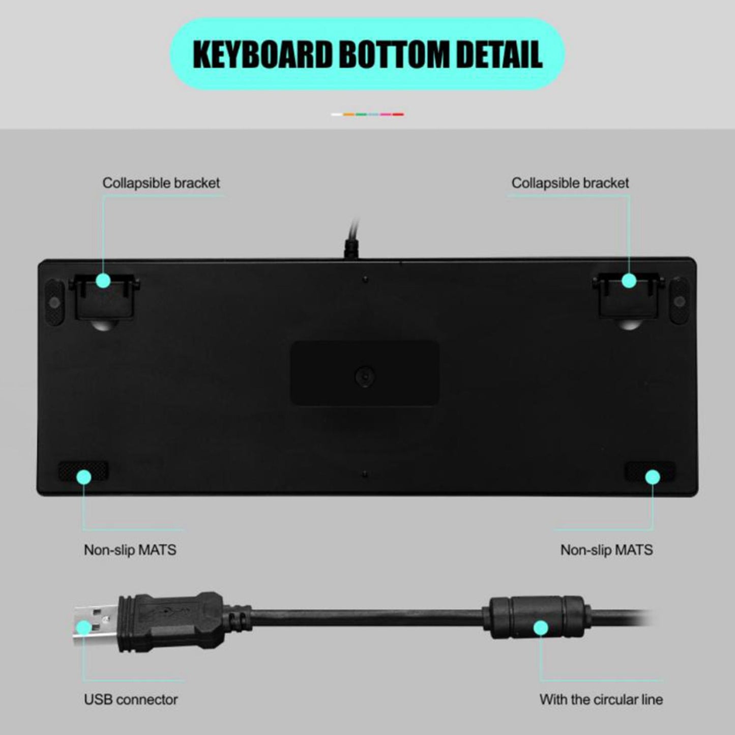 K550 Mechanical Gaming Keyboard Wired Keyboard 87 Keys RGB Backlit Black