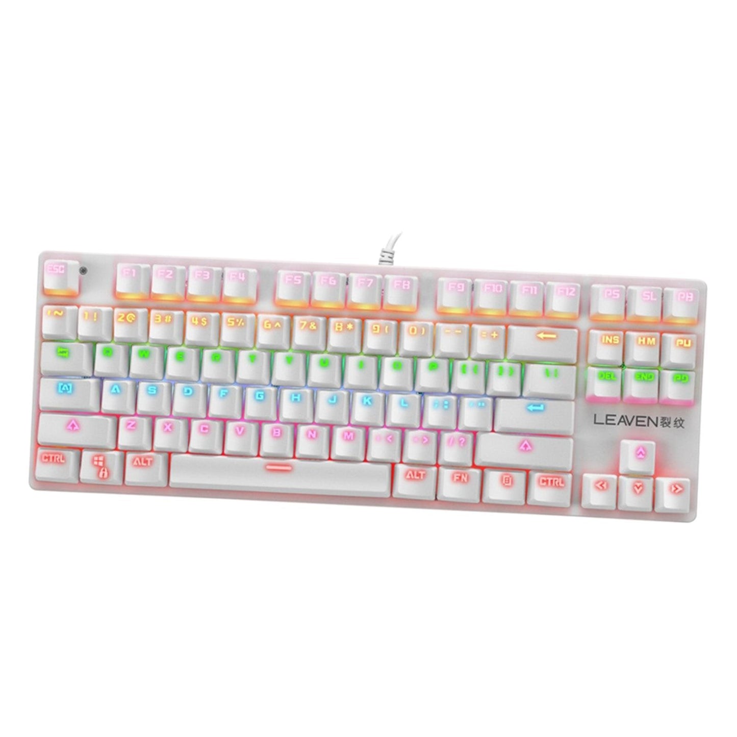 K550 Mechanical Gaming Keyboard Wired Keyboard 87 Keys RGB Backlit White