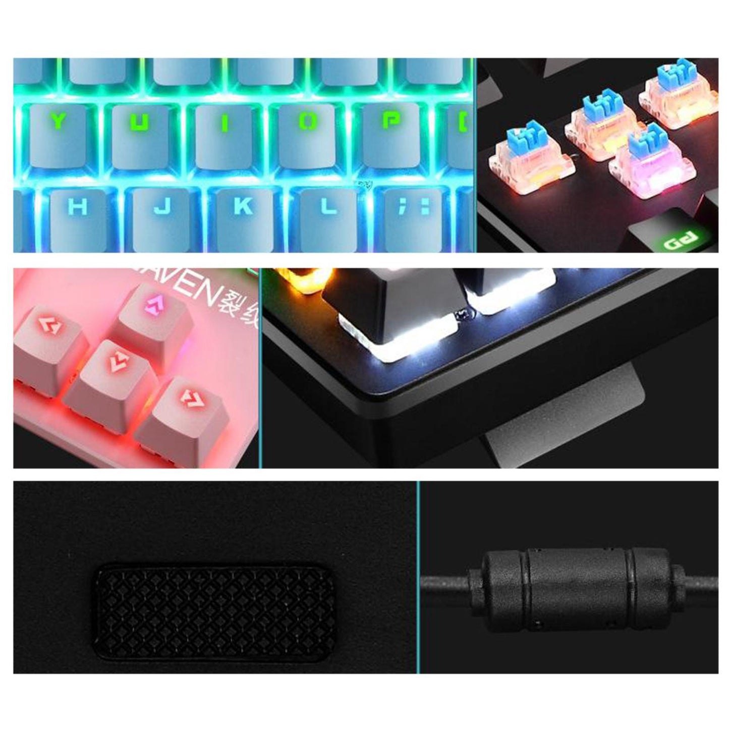 K550 Mechanical Gaming Keyboard Wired Keyboard 87 Keys RGB Backlit White