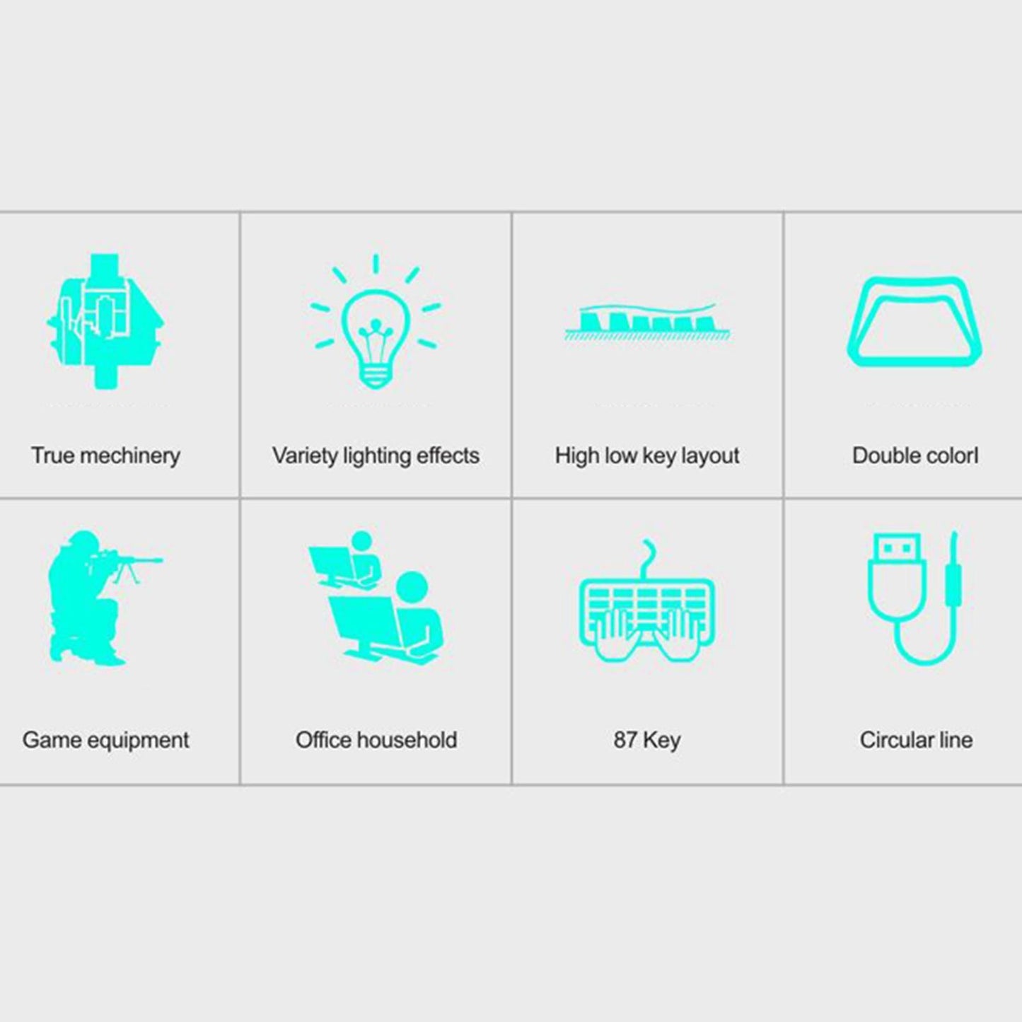 K550 Mechanical Gaming Keyboard Wired Keyboard 87 Keys RGB Backlit White