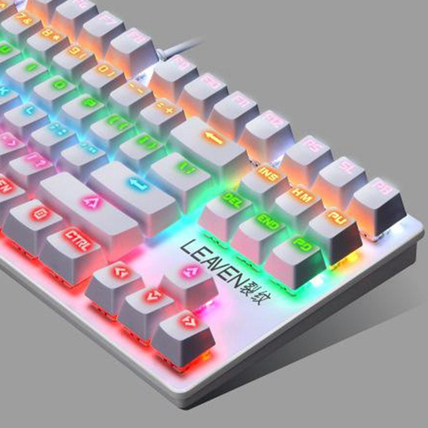 K550 Mechanical Gaming Keyboard Wired Keyboard 87 Keys RGB Backlit White
