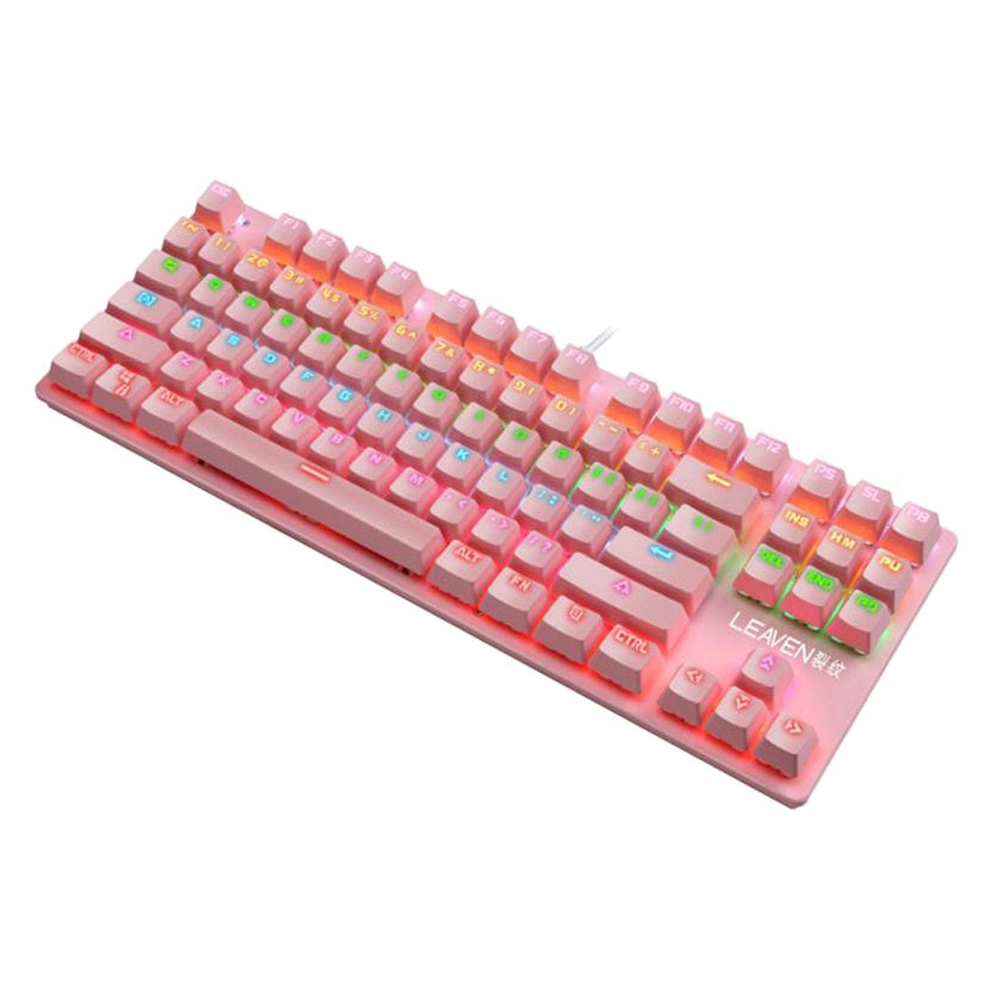 K550 Mechanical Gaming Keyboard Wired Keyboard 87 Keys RGB Backlit Pink