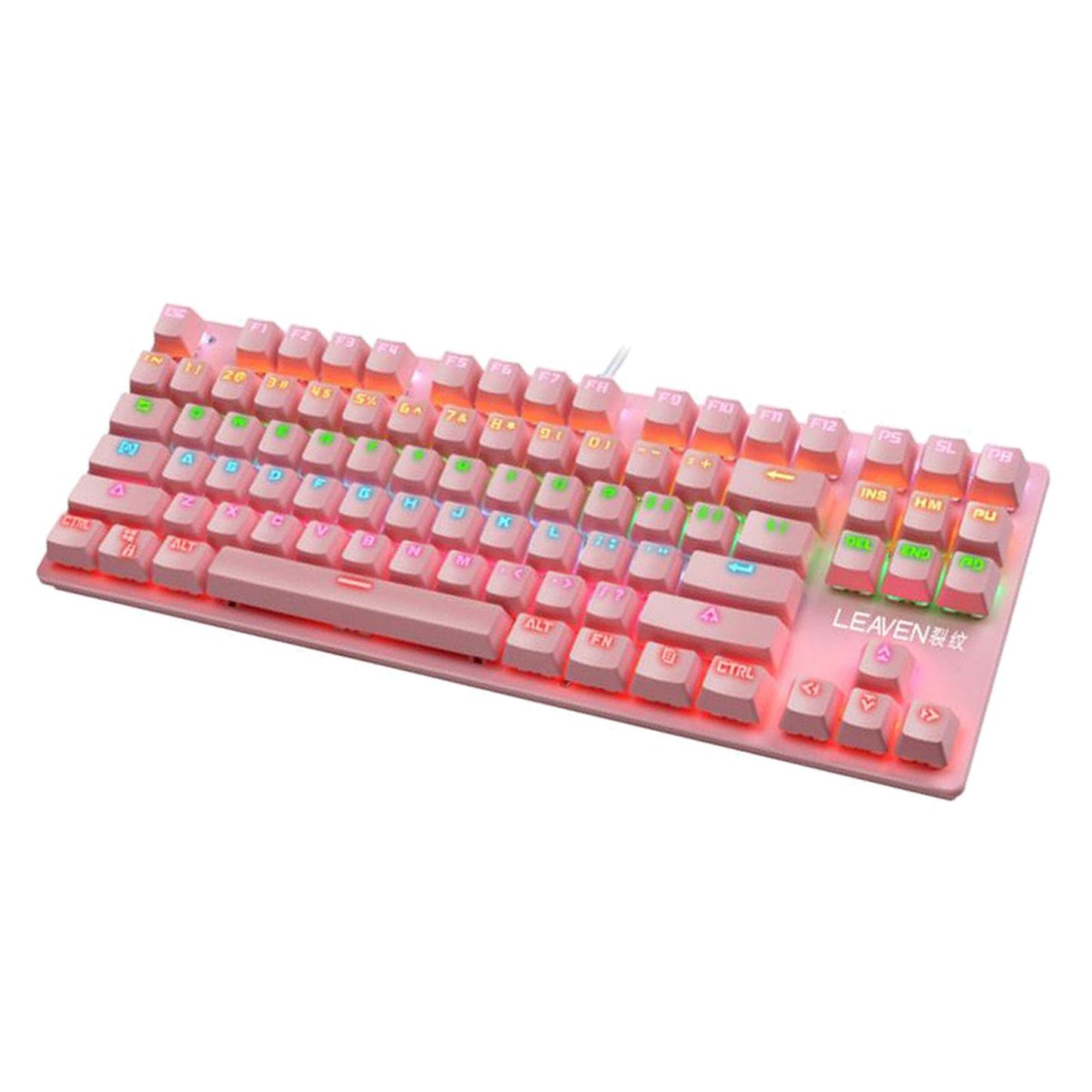 K550 Mechanical Gaming Keyboard Wired Keyboard 87 Keys RGB Backlit Pink