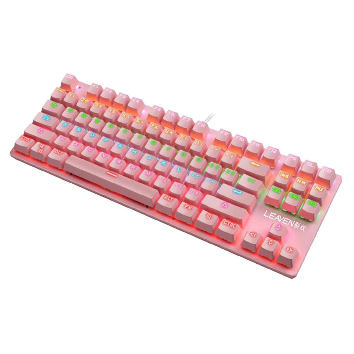 K550 Mechanical Gaming Keyboard Wired Keyboard 87 Keys RGB Backlit Pink