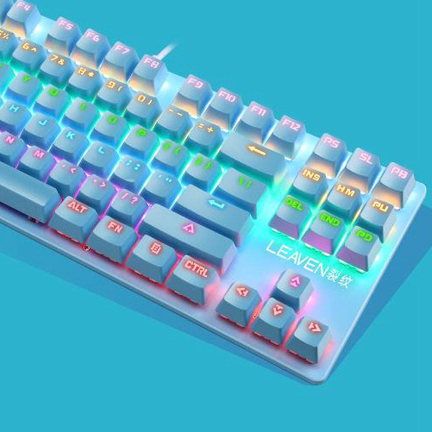 K550 Mechanical Gaming Keyboard Wired Keyboard 87 Keys RGB Backlit Blue