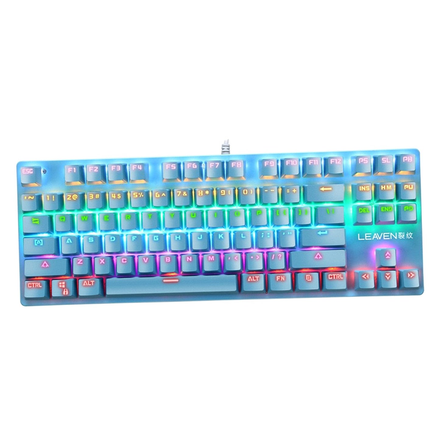 K550 Mechanical Gaming Keyboard Wired Keyboard 87 Keys RGB Backlit Blue