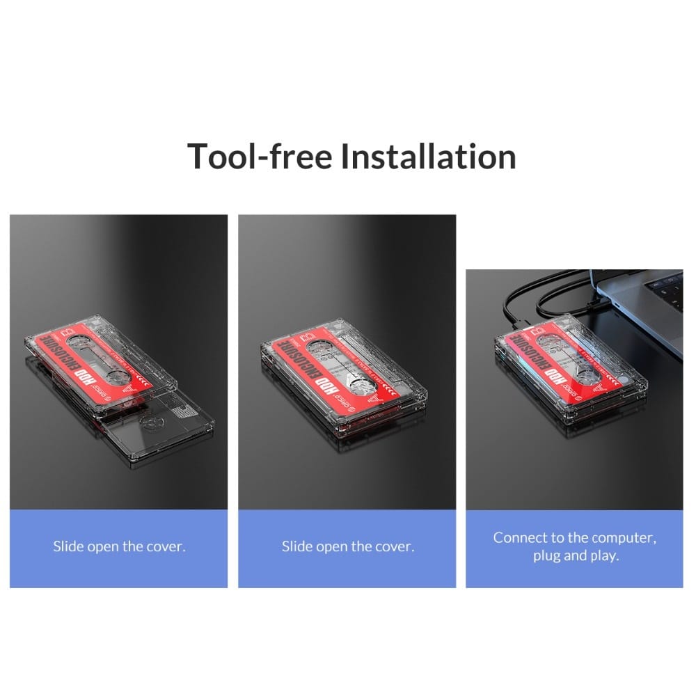 ORICO Hard Drive Case USB 3.0 HDD Enclosure for 2.5'' /3.5" UASP SSD HDD