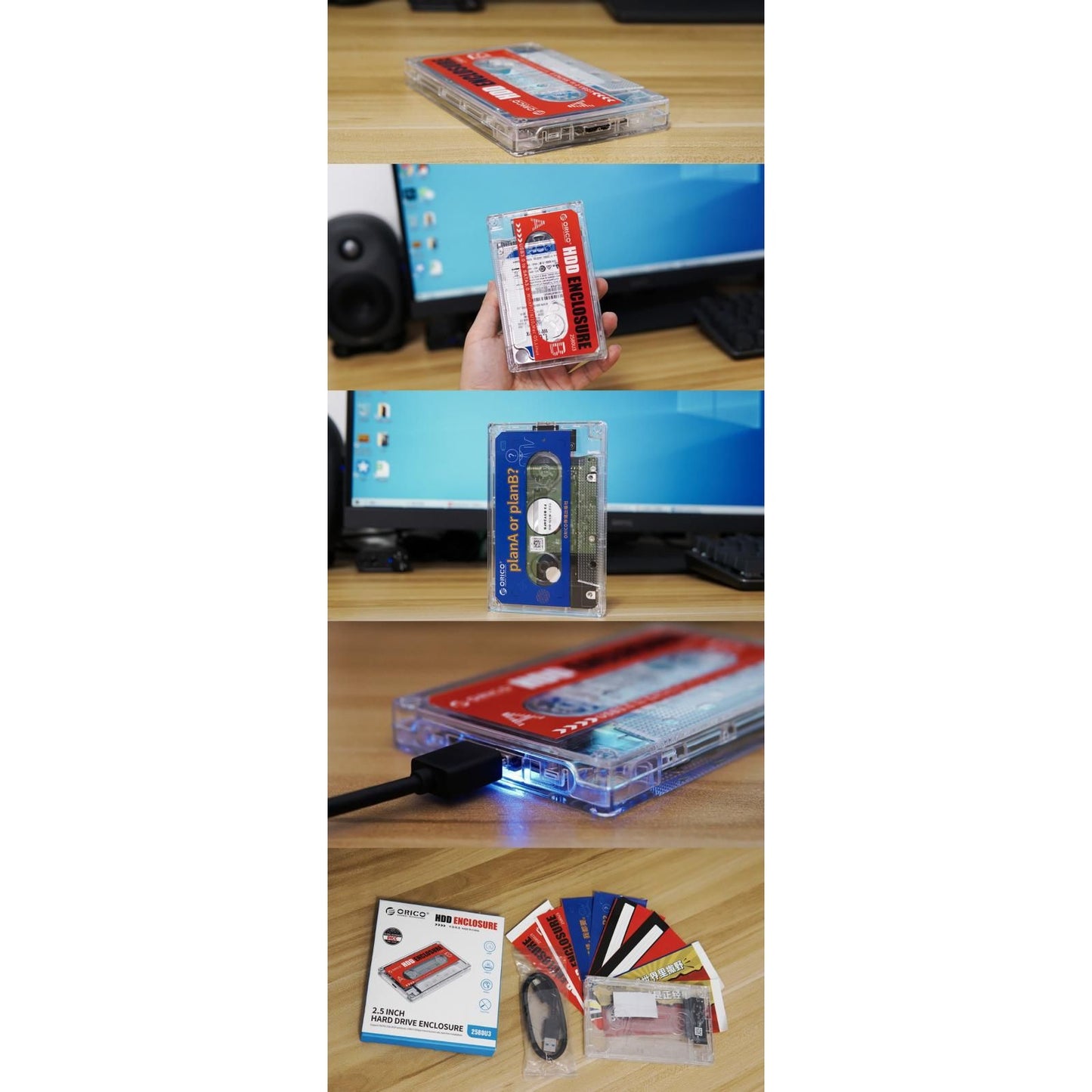 ORICO Hard Drive Case USB 3.0 HDD Enclosure for 2.5'' /3.5" UASP SSD HDD