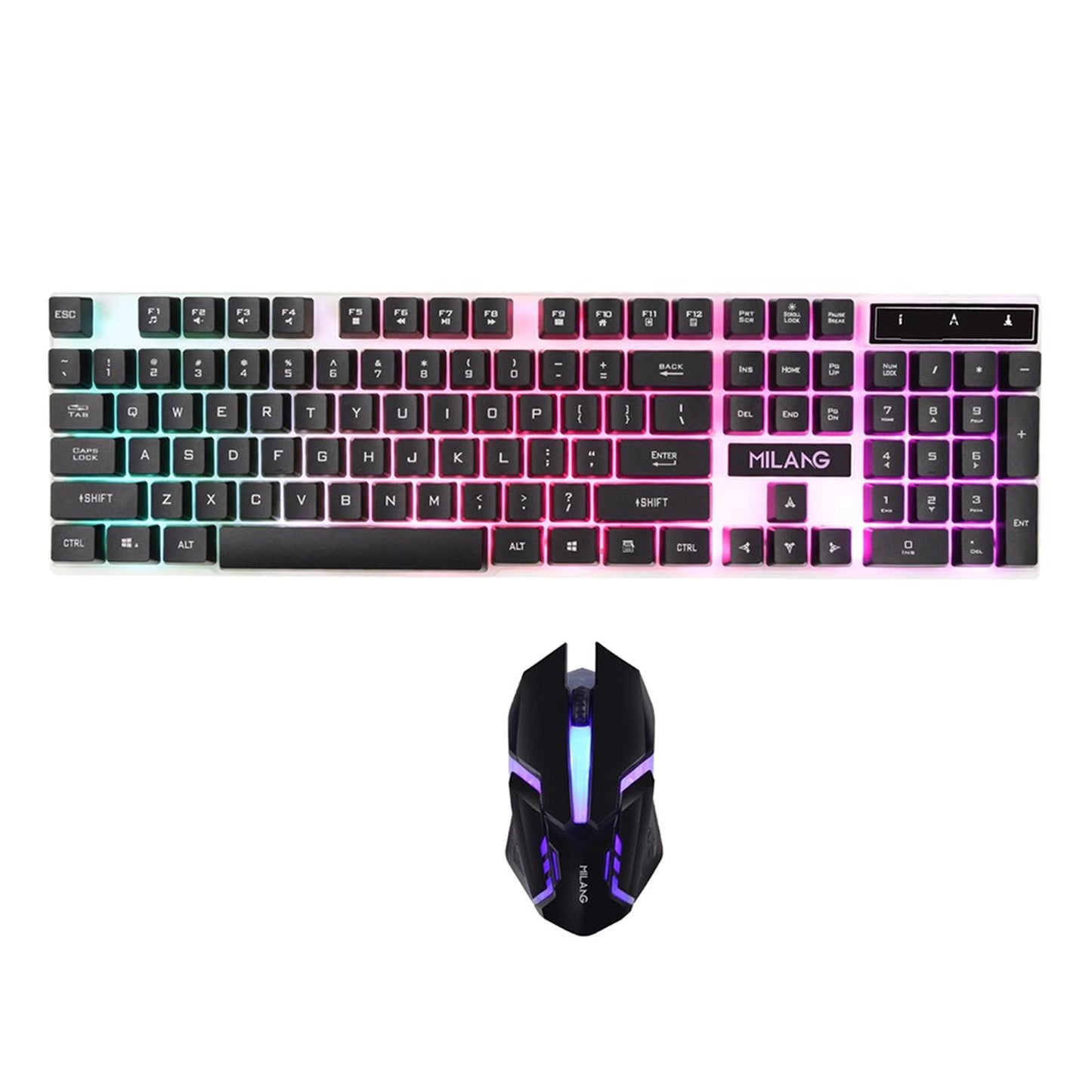 RGB Backlit Mechanical Gaming Keyboard 104 Keys USB Black Keyboard mouse