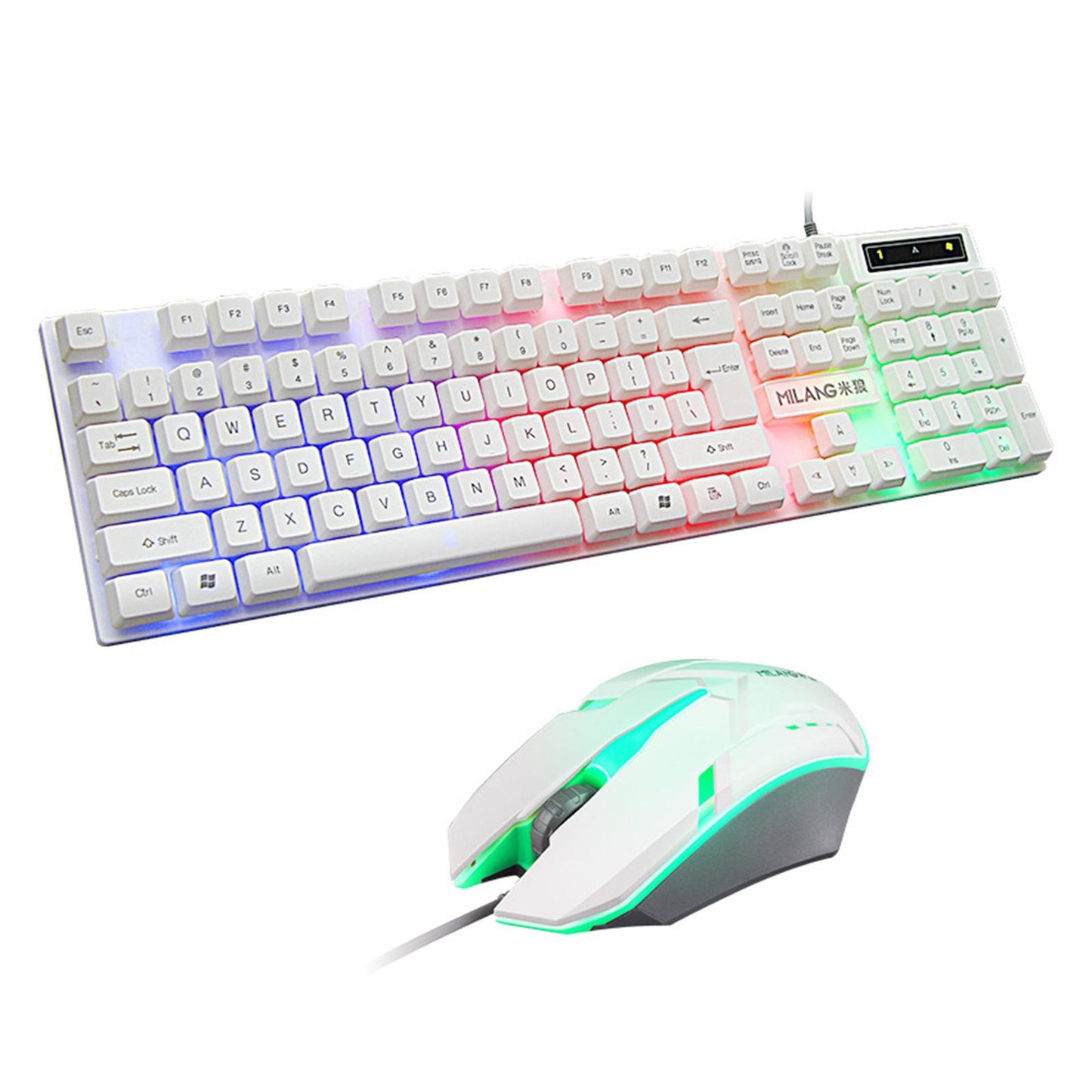RGB Backlit Mechanical Gaming Keyboard 104 Keys USB White Keyboard mouse