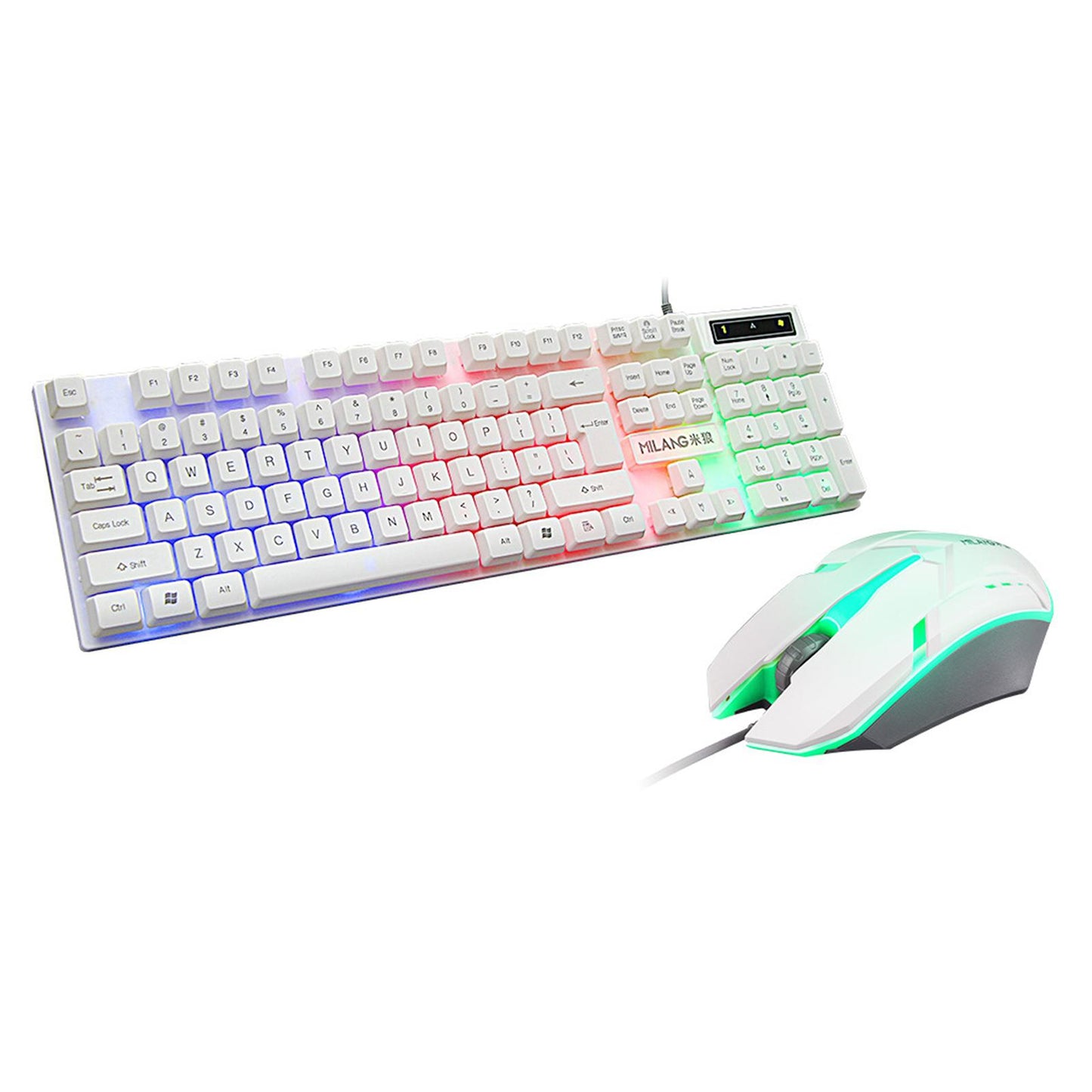 RGB Backlit Mechanical Gaming Keyboard 104 Keys USB White Keyboard mouse