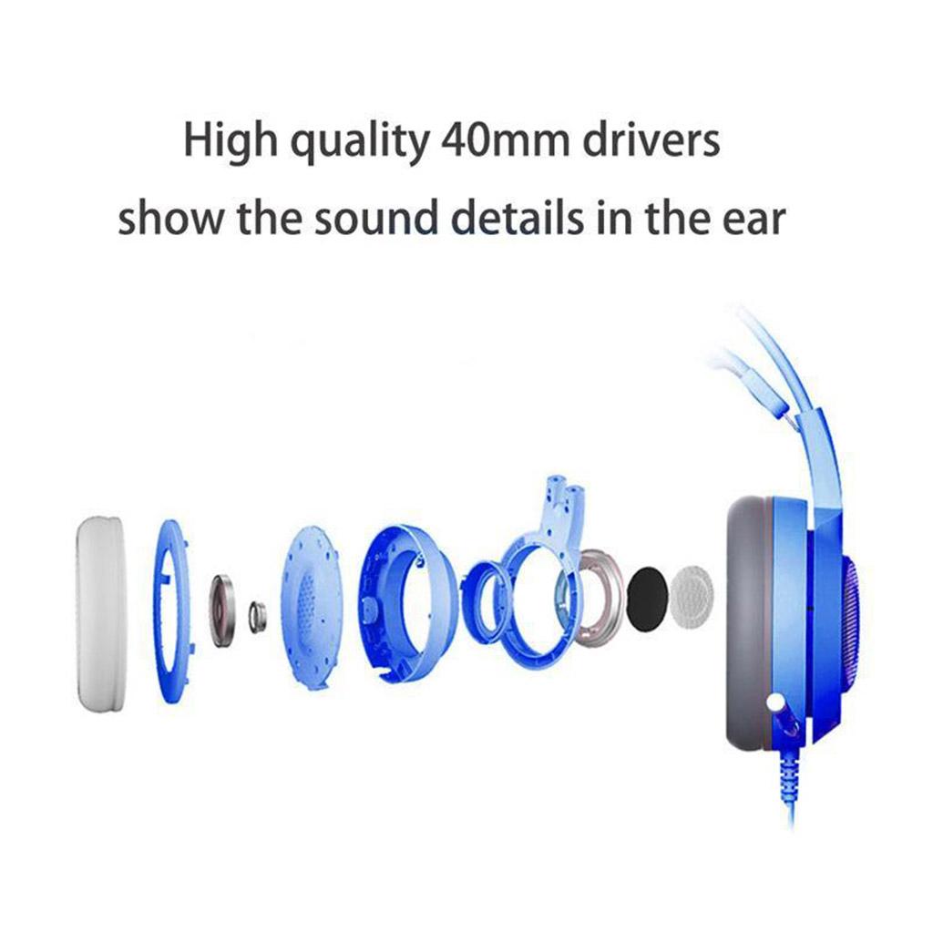 Wired Over the Ear Headphones Headset 3.5mm Headband Microphone Stereo Bass