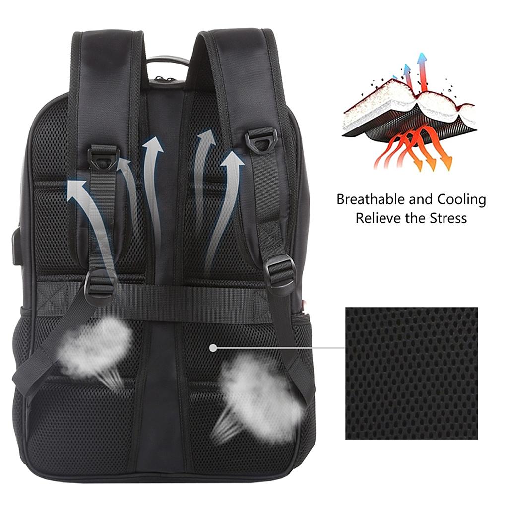 Nylon Solar Charger Backpack 14W Laptop 2 USB Hiking Bag Travel Outdoor