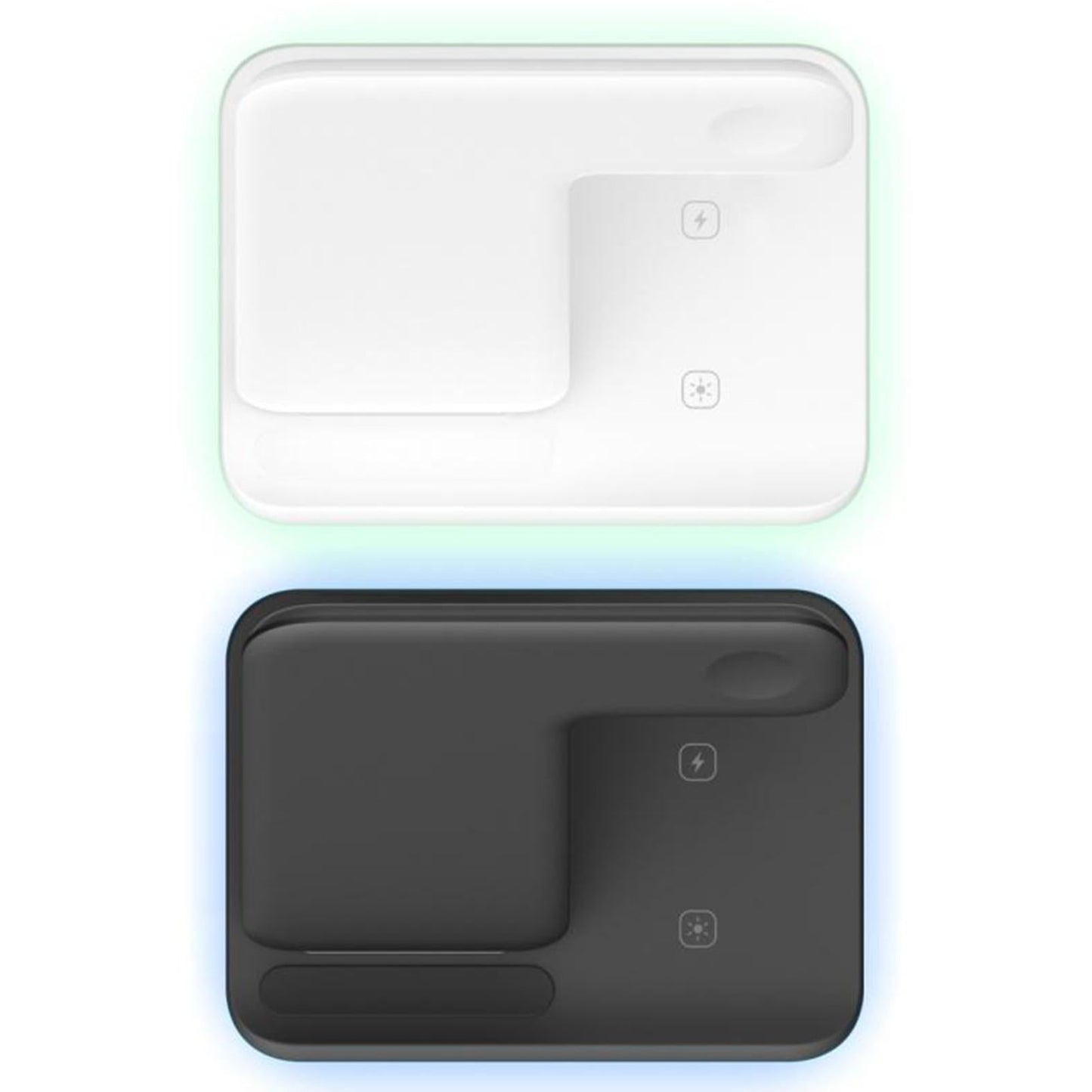 3 in 1 15W Wireless Fast Charging Station Charger Dock Stand for Phone Black