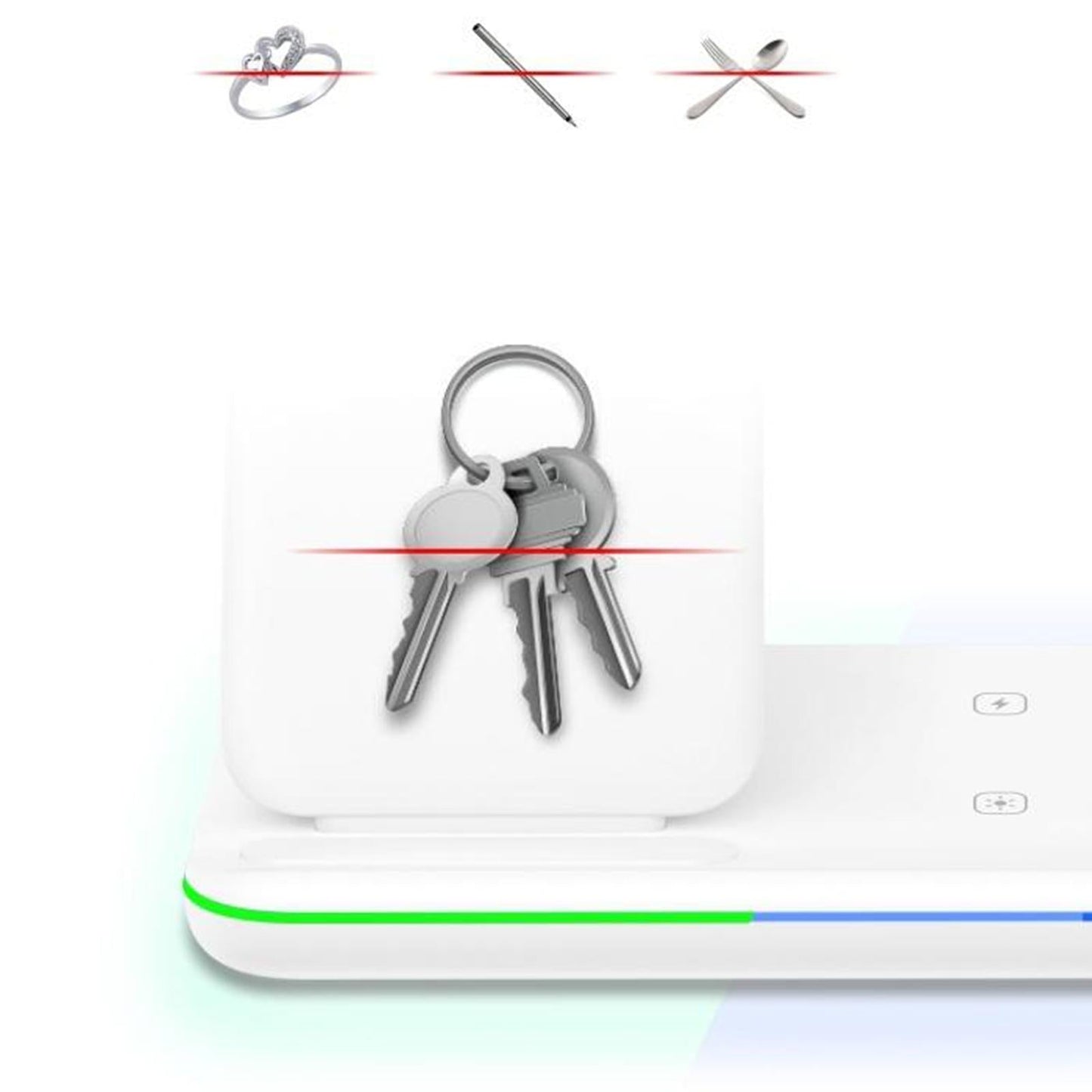 3 in 1 15W Wireless Fast Charging Station Charger Dock Stand for Phone Black