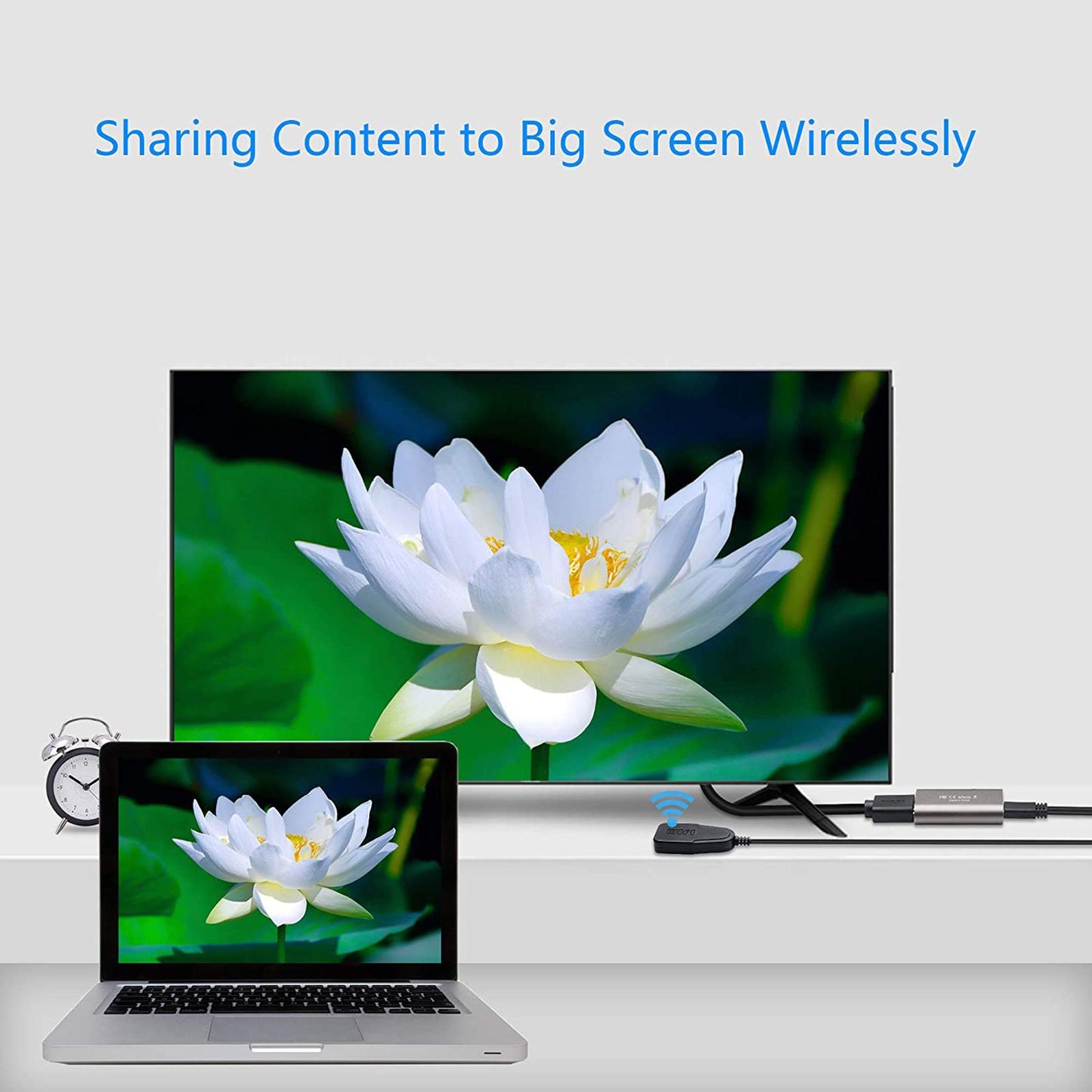 1080P WiFi HDMI Wireless Display Dongle Adapter for Phone Tablet Easy to Use