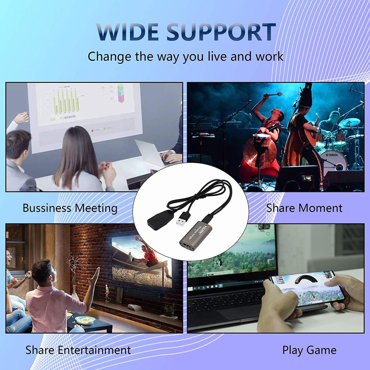 1080P WiFi HDMI Wireless Display Dongle Adapter for Phone Tablet Easy to Use