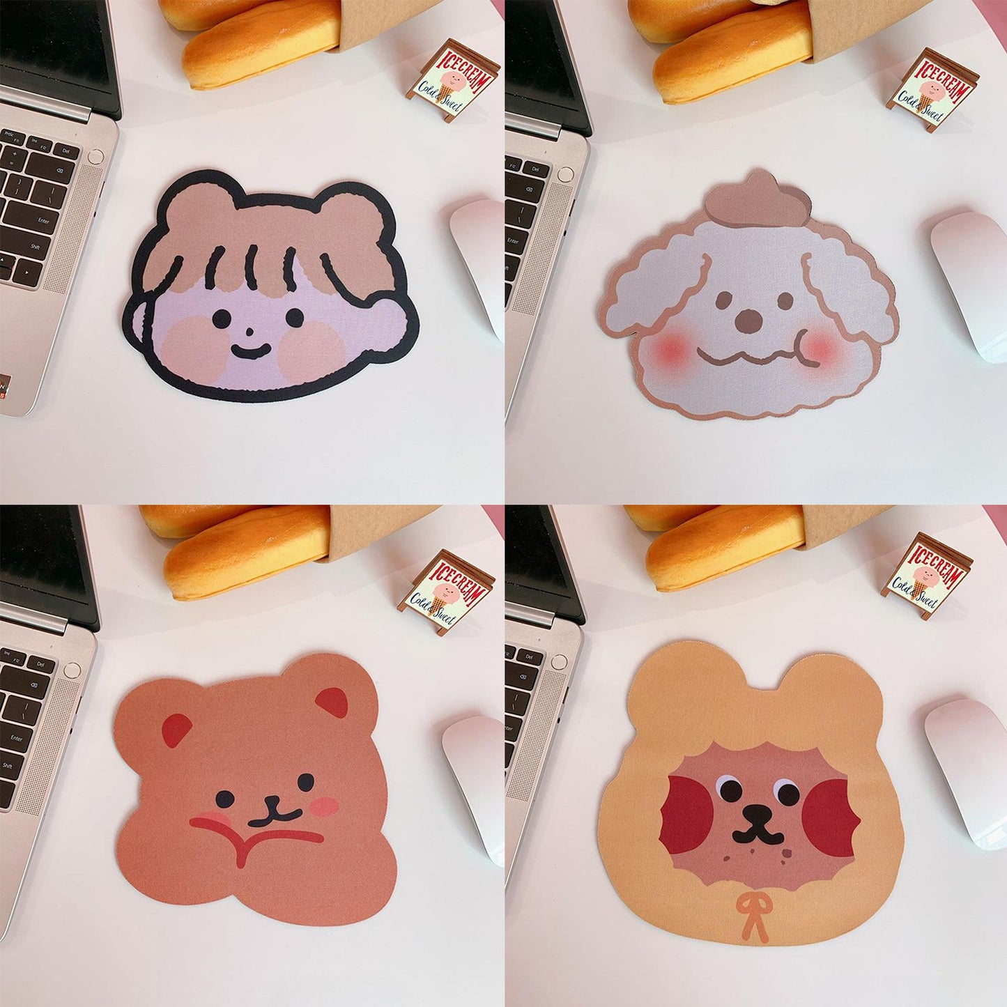 Creative Small Cartoon Mouse Pad Non-Slip Rubber Base Mousepad little girl