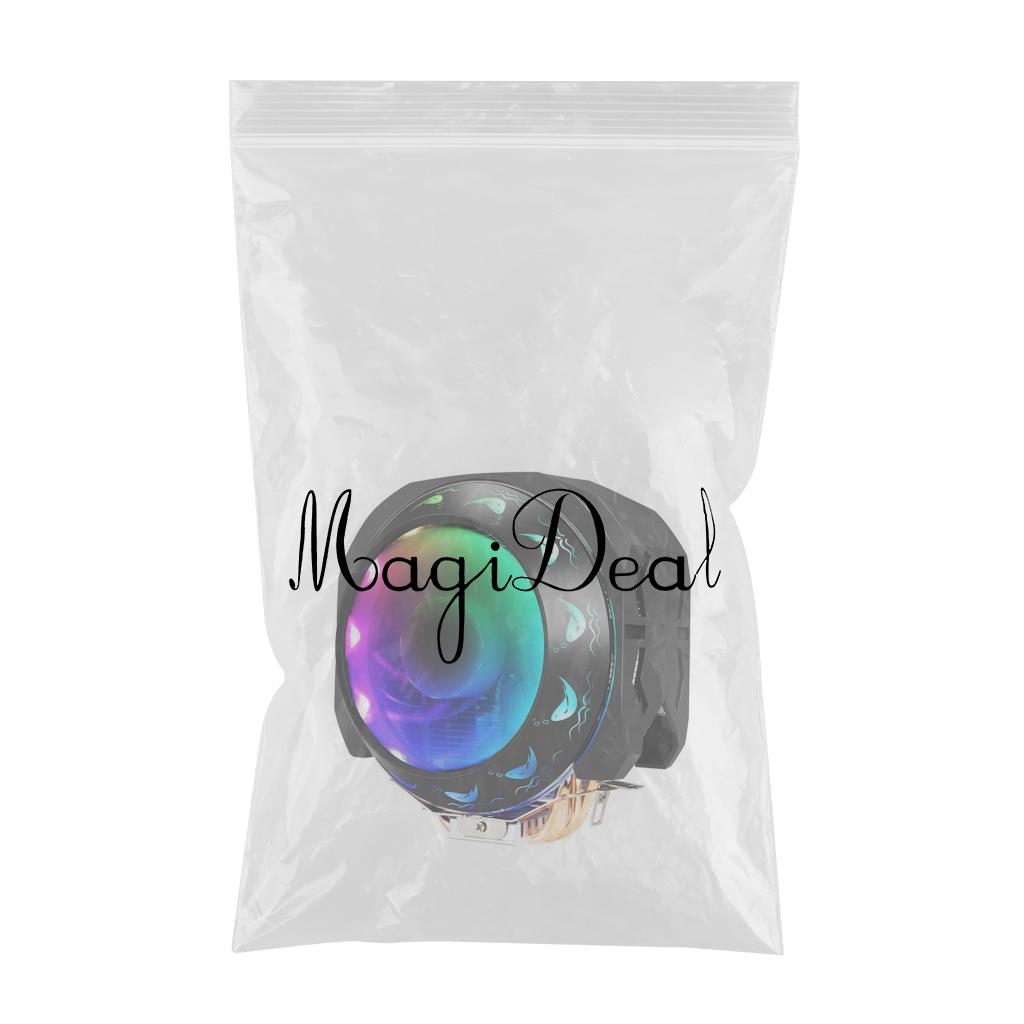 RGB LED CPU Cooler Fan Heatsink For Intel LGA775/1155/1156/1366 for AMD AM3