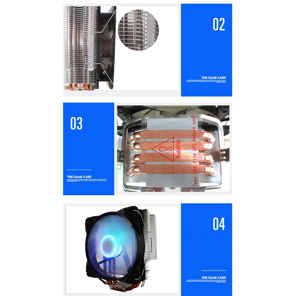 120mm CPU Cooler Fan 4 Heatpipes Heatsink Desktop Radiator for Intel LGA775