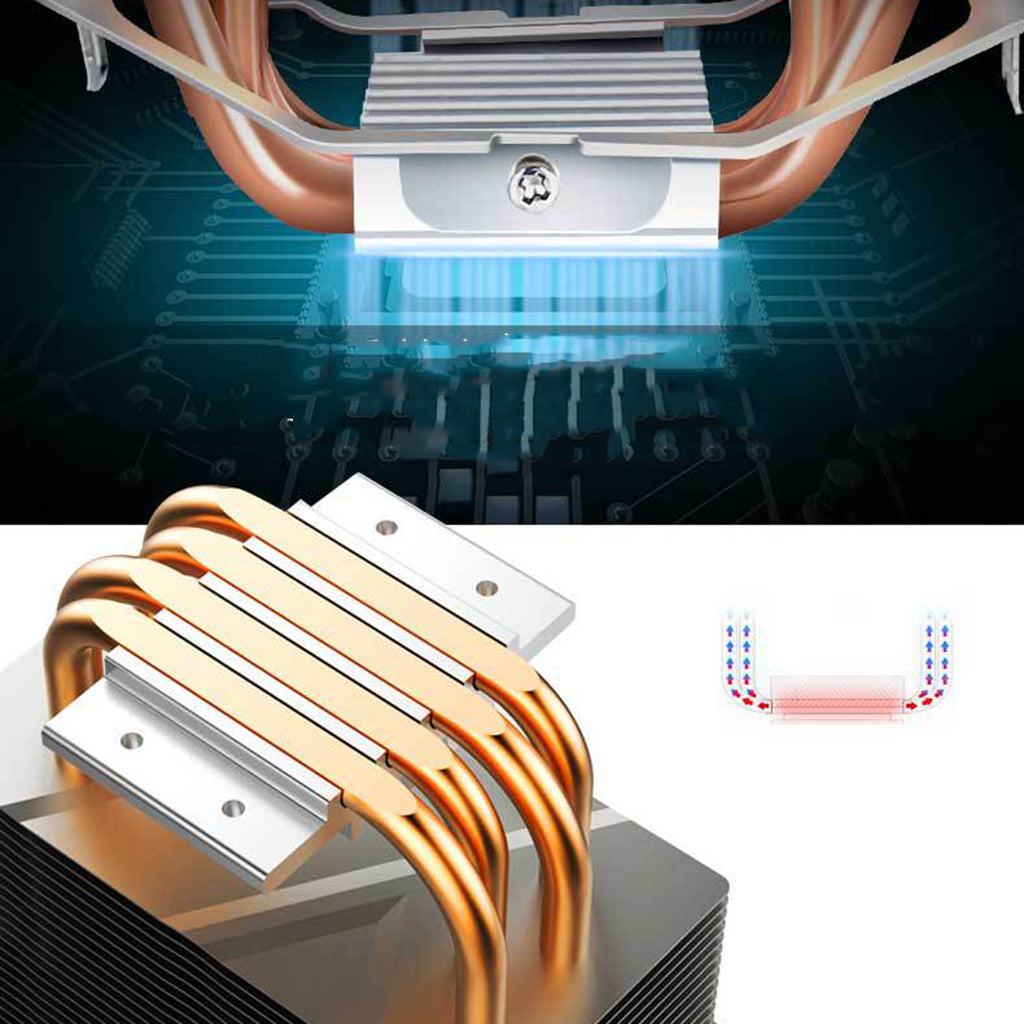 RGB CPU Cooler Fan 65.5 CFM 4pin for Intel LGA1156 /1155 /775 AM2 AM2+ AM4