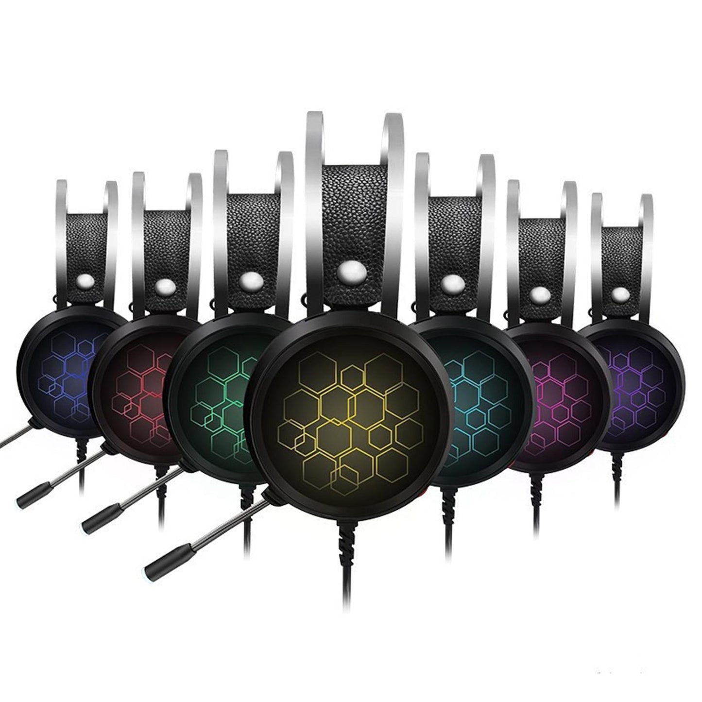 LED Wired Gaming Headset Deep Bass with Mic For PS4 PC 3.5mm Long Mic