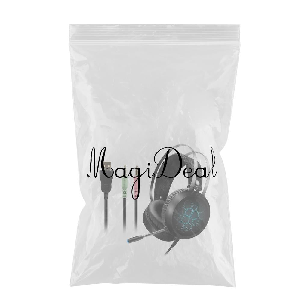 LED Wired Gaming Headset Deep Bass with Mic For PS4 PC 3.5mm Long Mic