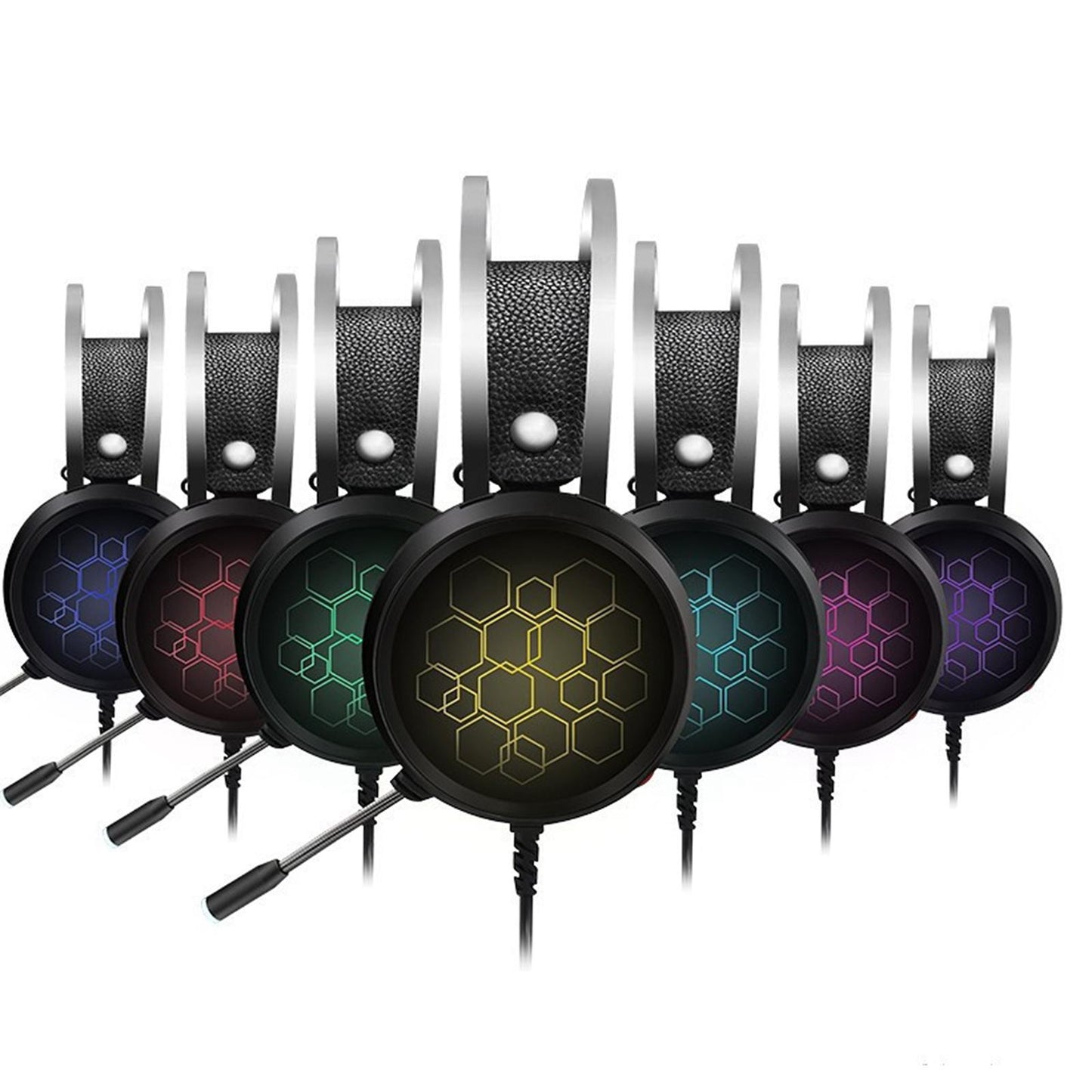 LED Wired Gaming Headset Deep Bass with Mic For PS4 PC 7.1 USB Long Mic