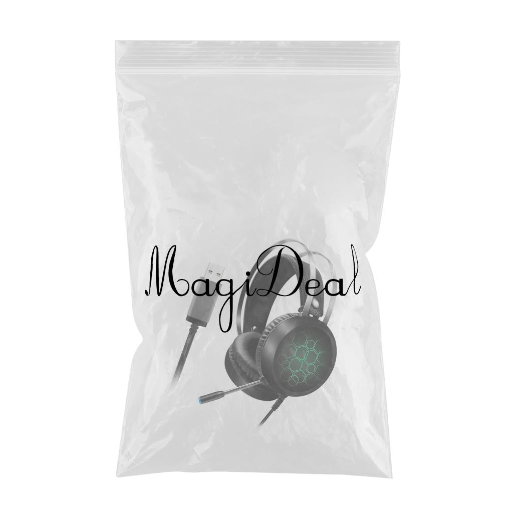 LED Wired Gaming Headset Deep Bass with Mic For PS4 PC 7.1 USB Long Mic