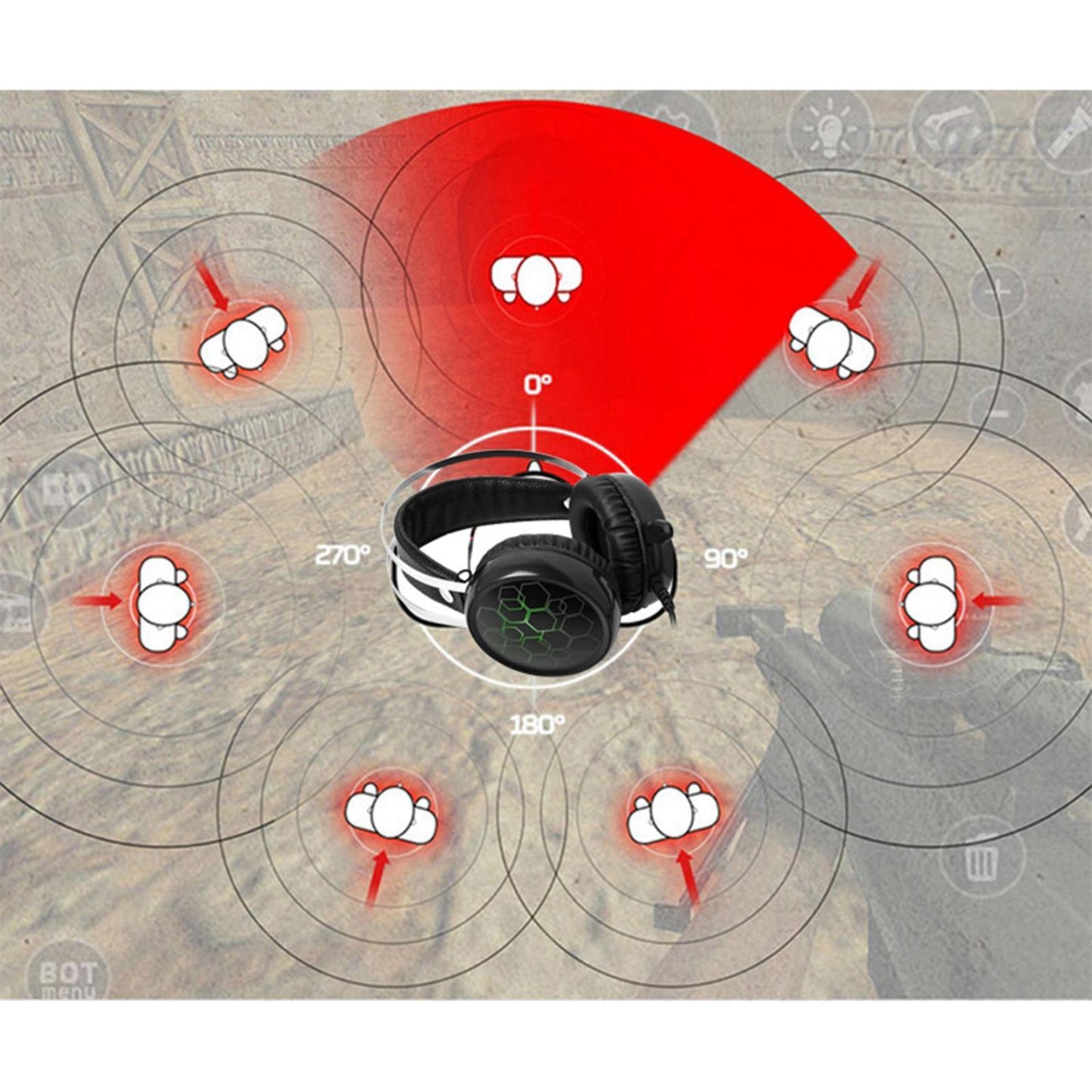 LED Wired Gaming Headset Deep Bass with Mic For PS4 PC 7.1 USB Short Mic