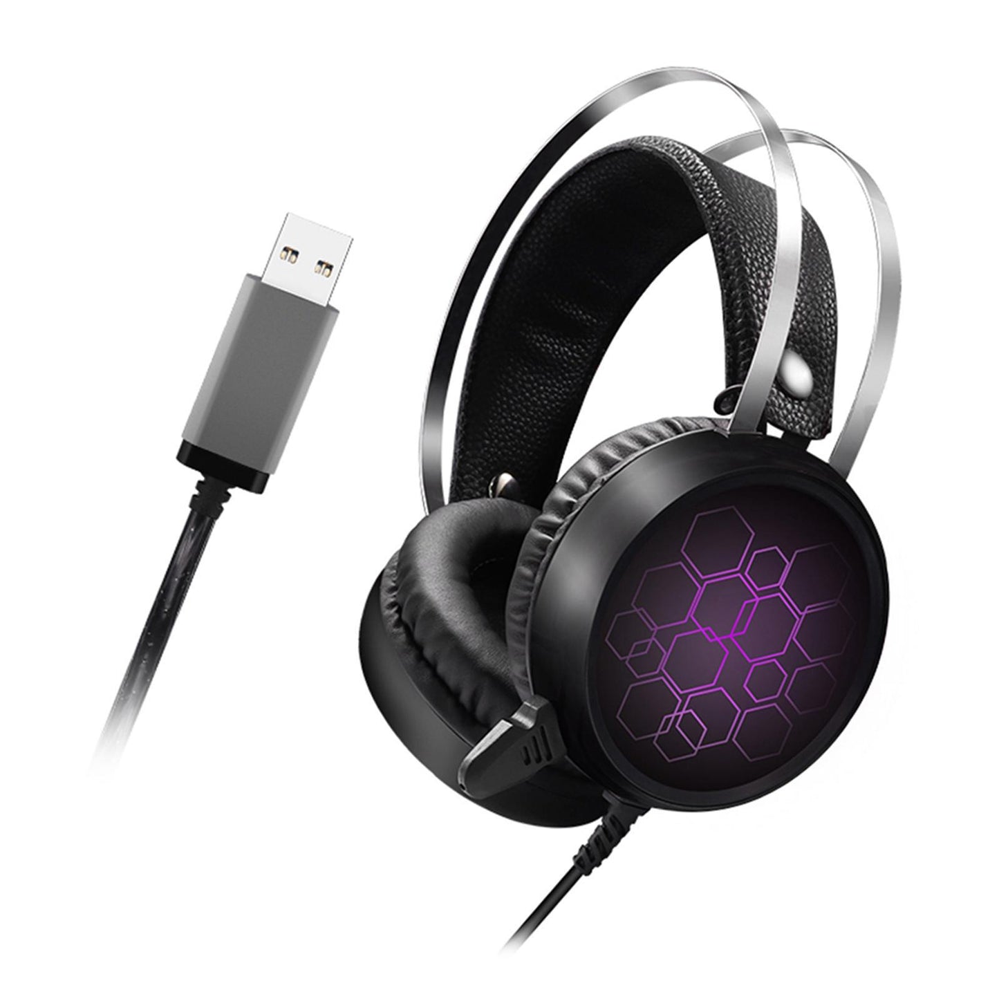 LED Wired Gaming Headset Deep Bass with Mic For PS4 PC 7.1 USB Short Mic