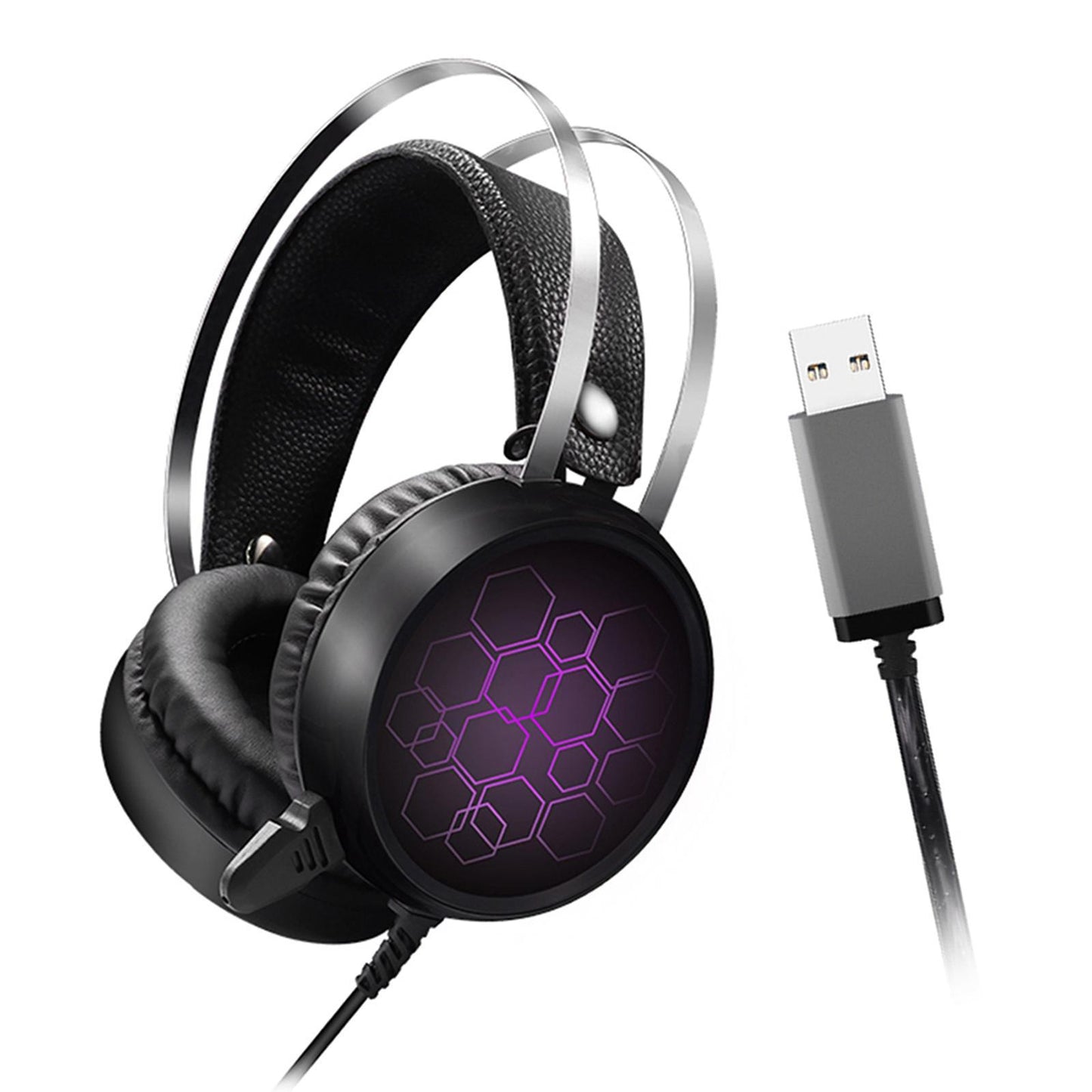 LED Wired Gaming Headset Deep Bass with Mic For PS4 PC 7.1 USB Short Mic