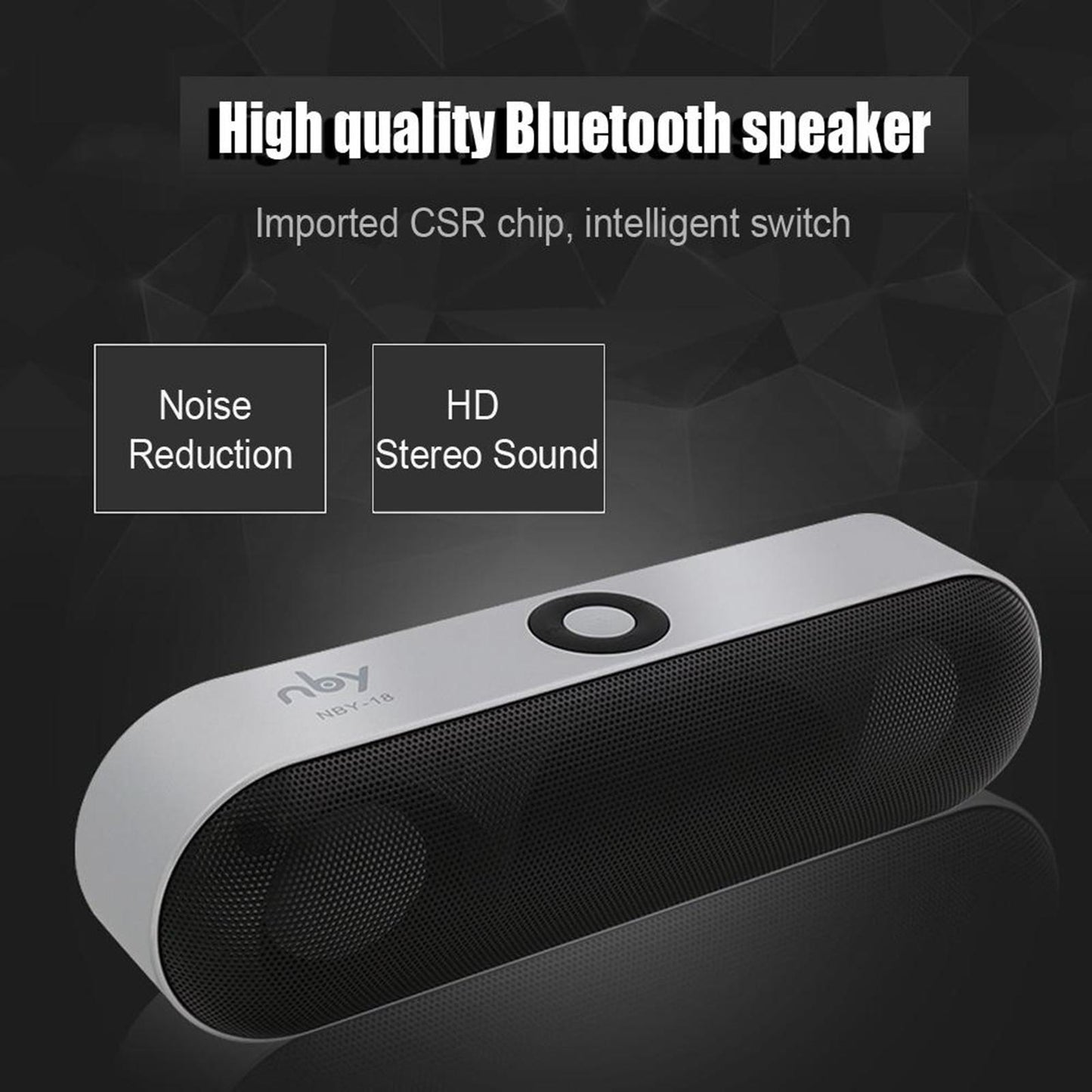 NBY-18 Mini Bluetooth Speaker Portable Wireless Stereo Sound System Gray