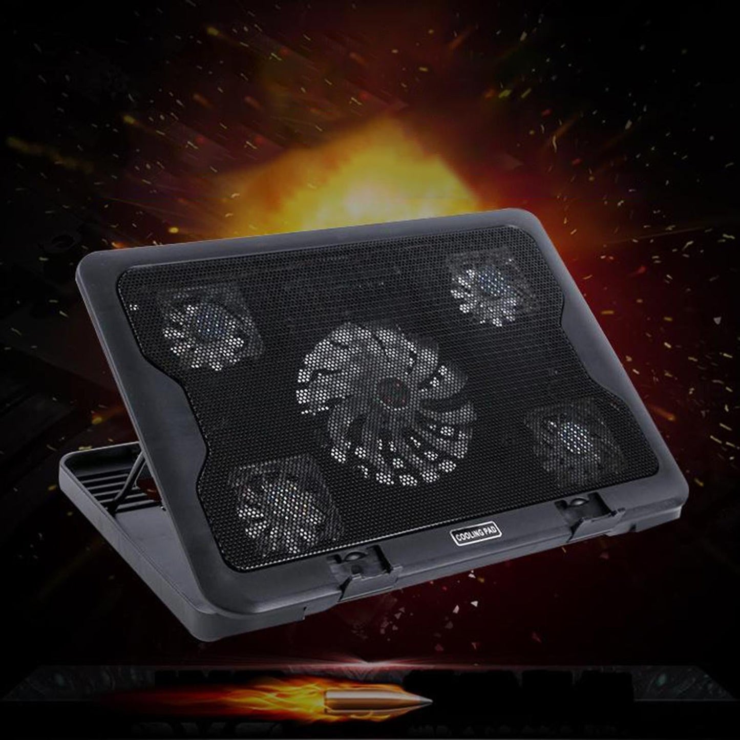 Laptop Cooling Pad Cooler 5 Blue LED Ultra Quiet Fans for 12-17" Notebook"