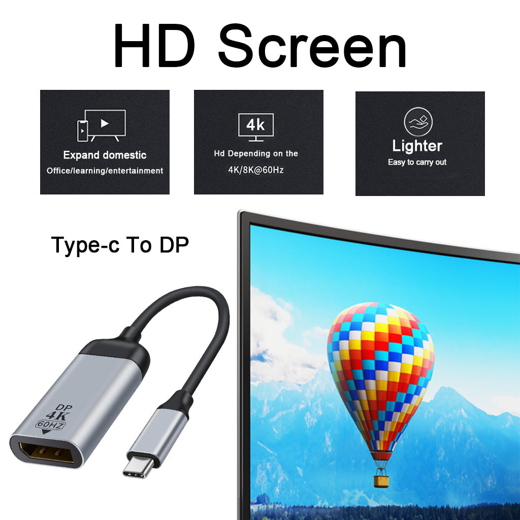 Type-C USB C to HDMI/DP/Mini DP/VGA Cable Adapter DP 1.2 4k