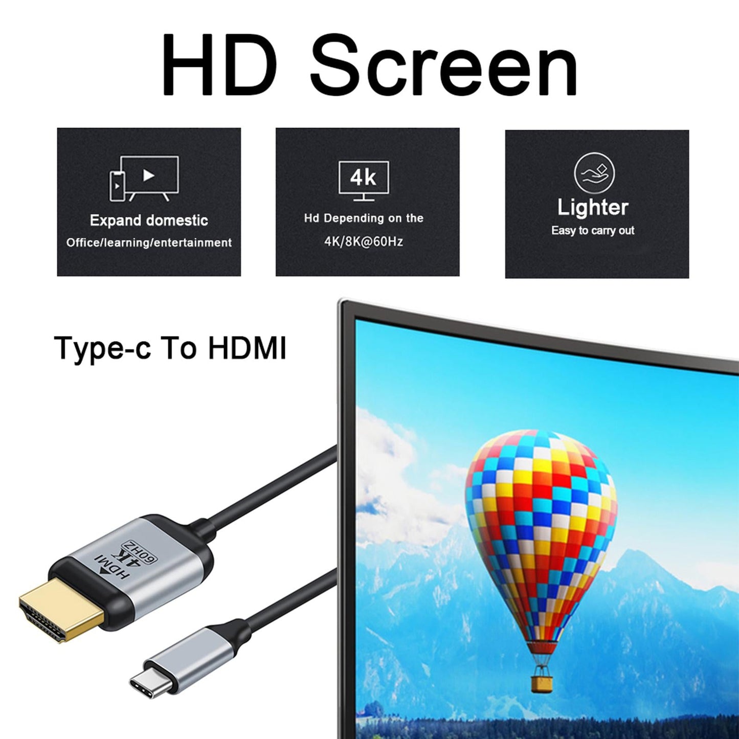 USB-C Type C USB C to HDMI/DP Adapter Converter 4K 60Hz  HDMI 2.0 4k