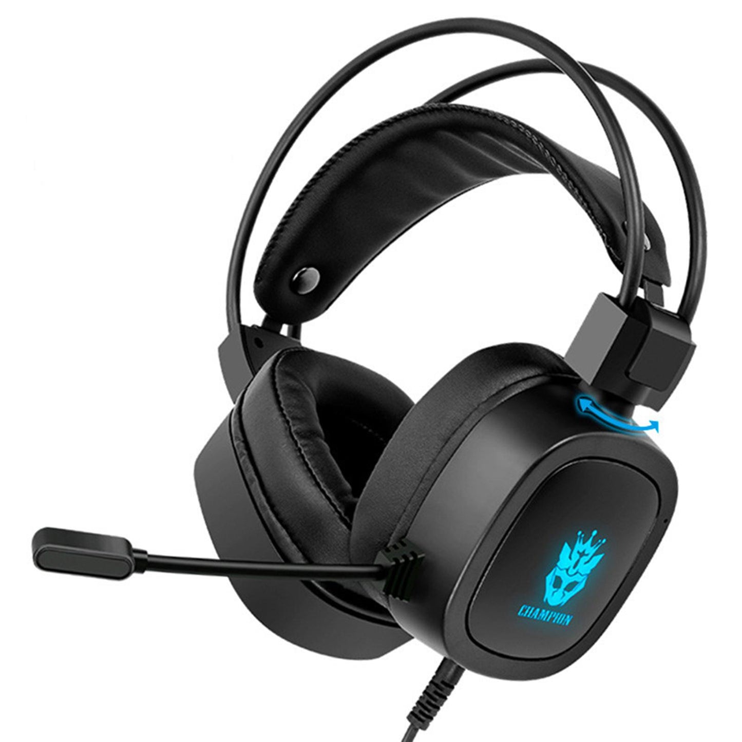S100 Gaming Headphone Wired 7-LED with Microphone for Computer Black 3.5mm