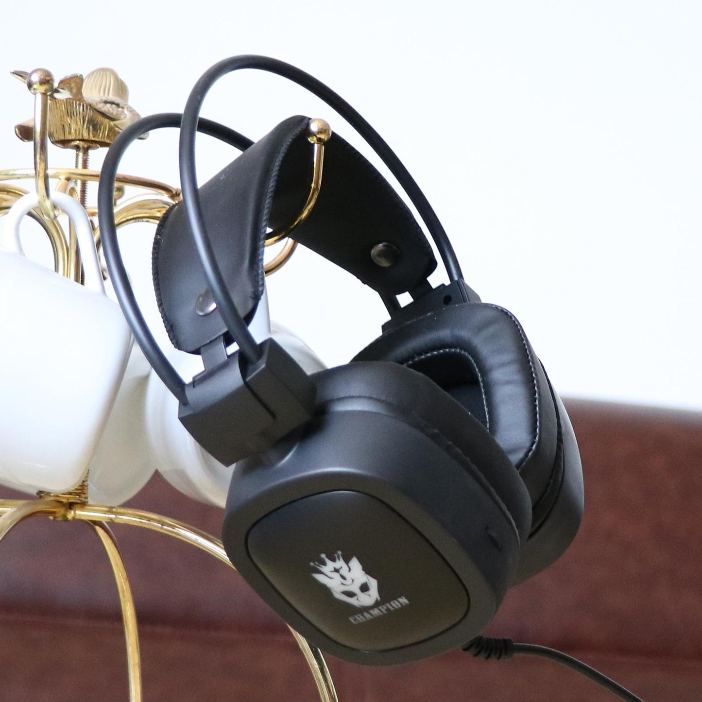 S100 Gaming Headphone Wired 7-LED with Microphone for Computer Black 3.5mm