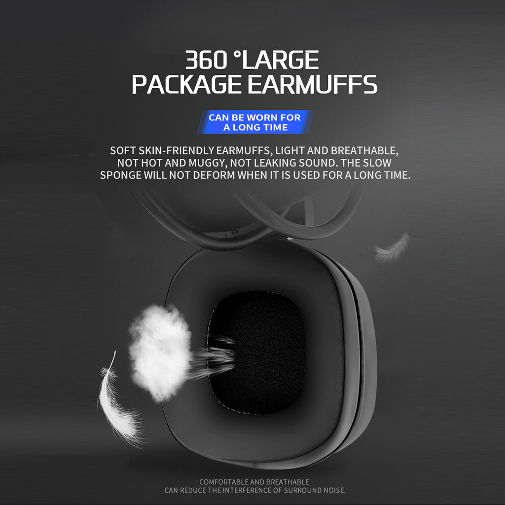 S100 Gaming Headphone Wired 7-LED with Microphone for Computer Black USB