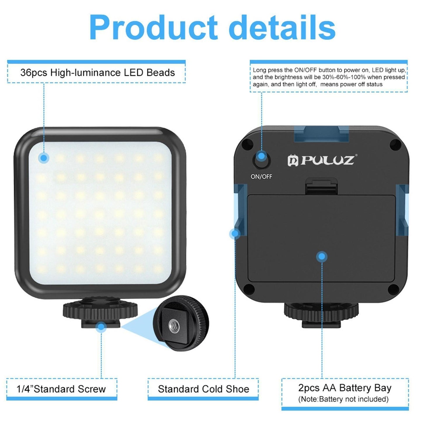Phone Video Rig Kit Selfie Ring Light Microphone Film Making Stabilizer Blue