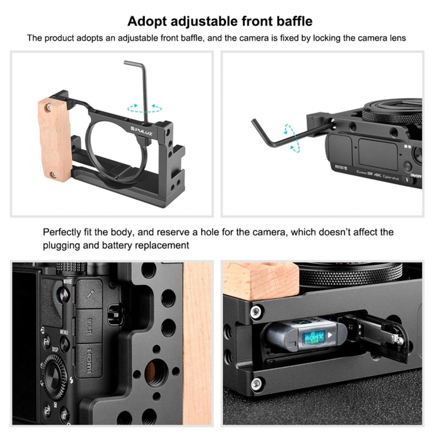 PULUZ Protective Camera Cage Stabilizer Holder Frame For Sony RX100 VI DSLR
