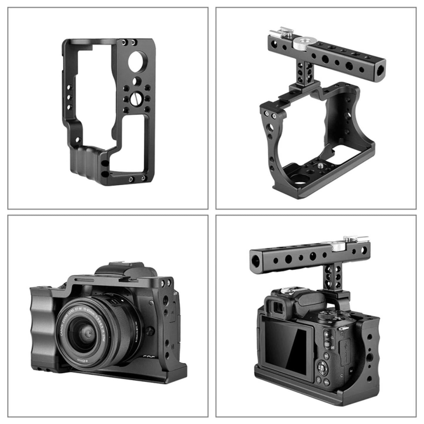 PULUZ PU3051B Vlogging Camera Cage Steadicam Housing Kit For Canon EOS M50