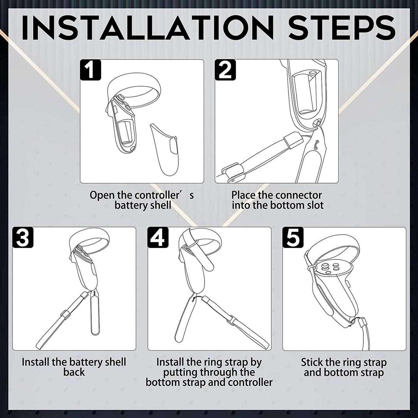 Anti Slip Hand Knuckle Strap fits for Oculus Quest 2 Game Handle Accessories