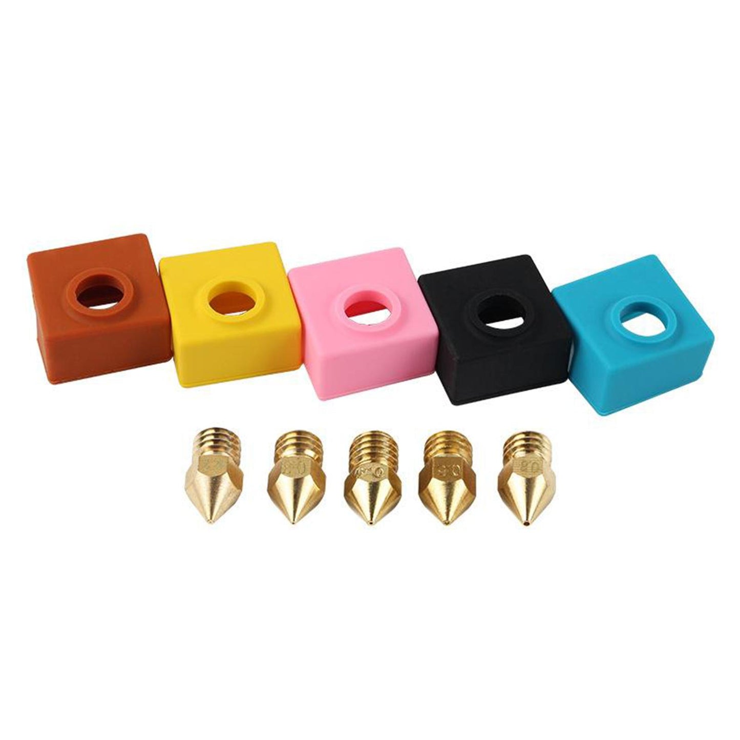 3D Printer Heater Block Silicone Covers MK9 Brass Nozzle Kit for Ender 5