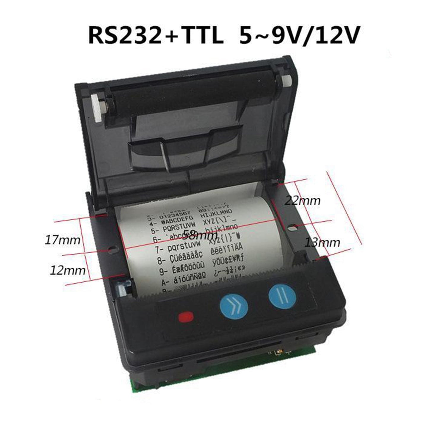 Portable Embedded Thermal Receipt Printer Micro Thermal Printer RS232 40ppm