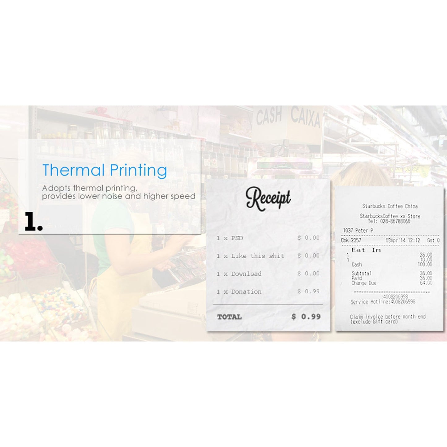 Portable Embedded Thermal Receipt Printer Micro Thermal Printer RS232 40ppm