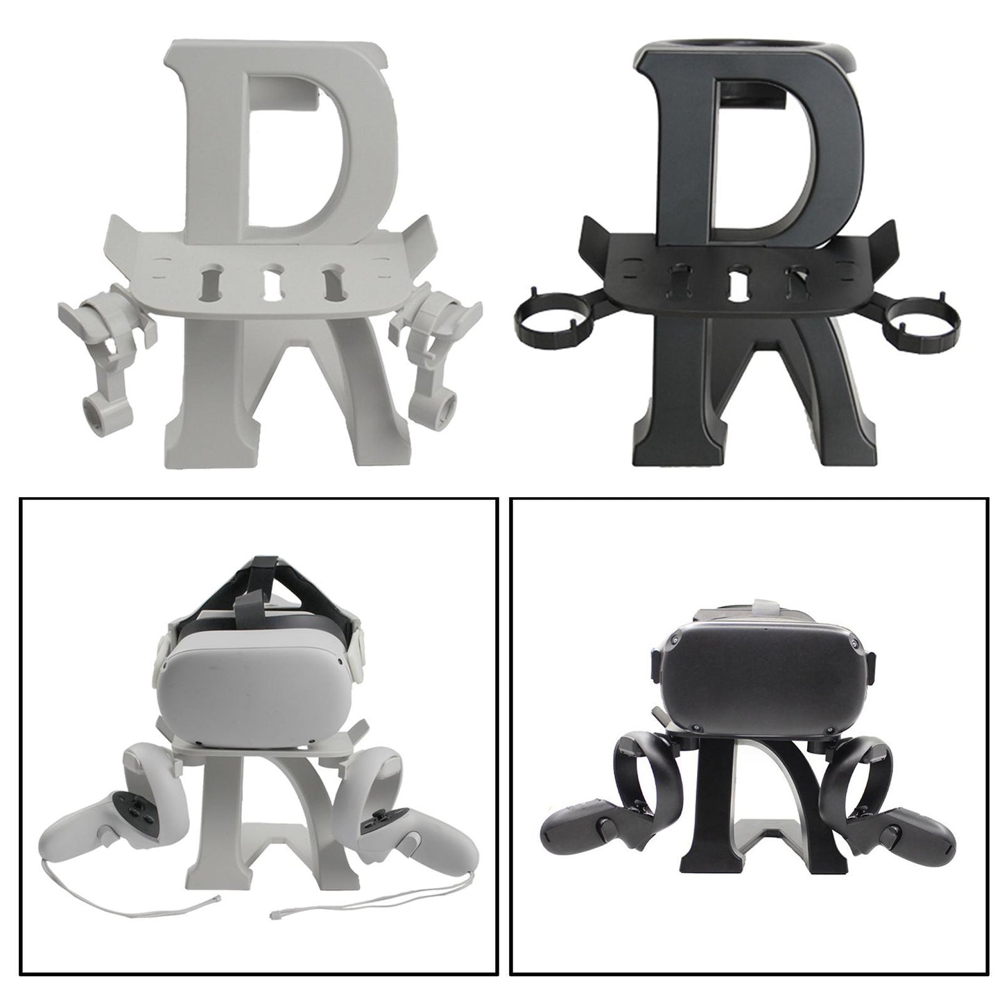 Universal VR Stand Headset and Controllers Holder for Oculus Quest 2 white